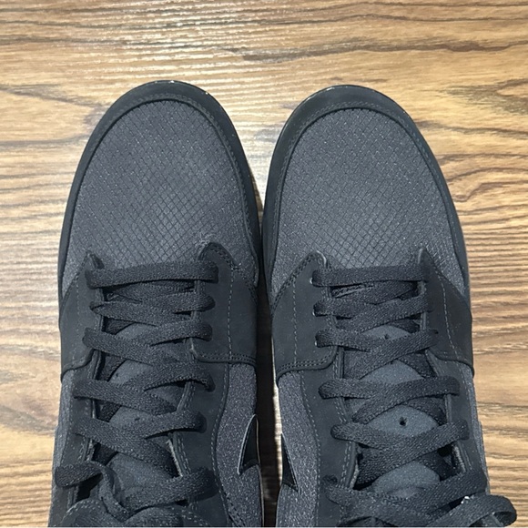 Size 14 Air Jordan 1 Retro MCS Suede Baseball Cleats Triple Black AV5354-002 - Picture 6 of 13